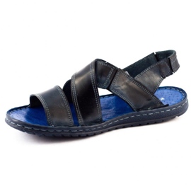 KOMODO Sandalias hombre piel 882K azul marino oscuro 3