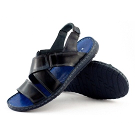 KOMODO Sandalias hombre piel 882K azul marino oscuro 5