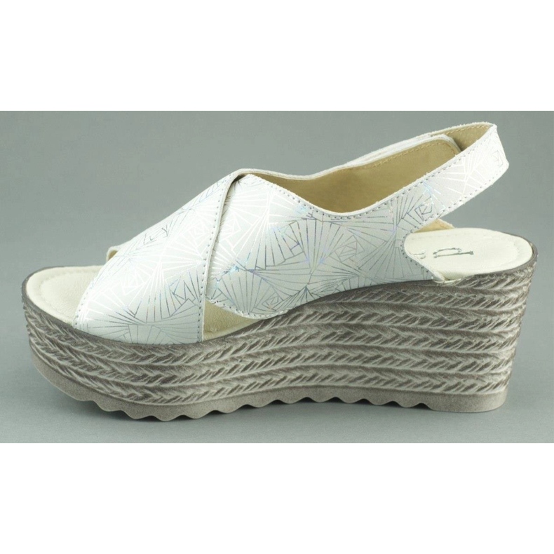 Dolce Pietro Sandalias cuña 1031 blanco y plata multicolor 1