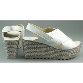 Dolce Pietro Sandalias cuña 1031 blanco y plata multicolor 4