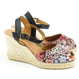 Mariettas Sandalias cuña 7210 flor multicolor 2