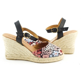 Mariettas Sandalias cuña 7210 flor multicolor 5