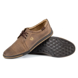 Polbut Zapatos de cuero para hombre 343 perforación marrón 3