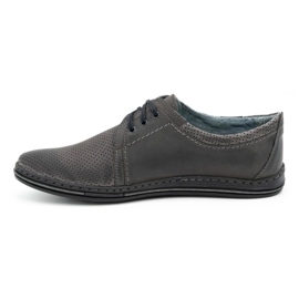 Polbut Zapato piel hombre 343, perforacion gris 1