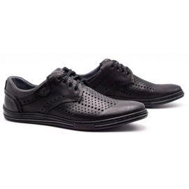 Polbut Zapatos de piel para hombre 402 verano negro con gris multicolor 3