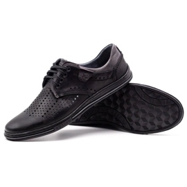 Polbut Zapatos de piel para hombre 402 verano negro con gris multicolor 4