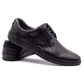 Polbut Zapatos de piel para hombre 402 verano negro con gris multicolor 5