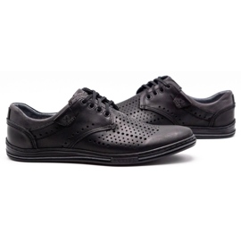Polbut Zapatos de piel para hombre 402 verano negro con gris multicolor 6