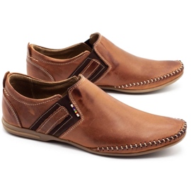 KOMODO Zapatos de cuero para hombre 711 marrón 2