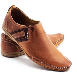 KOMODO Zapatos de cuero para hombre 711 marrón 4