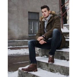 Olivier Botas de invierno para hombre botas de nieve 120 marrón 1