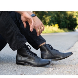 KENT Botines Chelsea de piel para hombre 287D Św negro 3