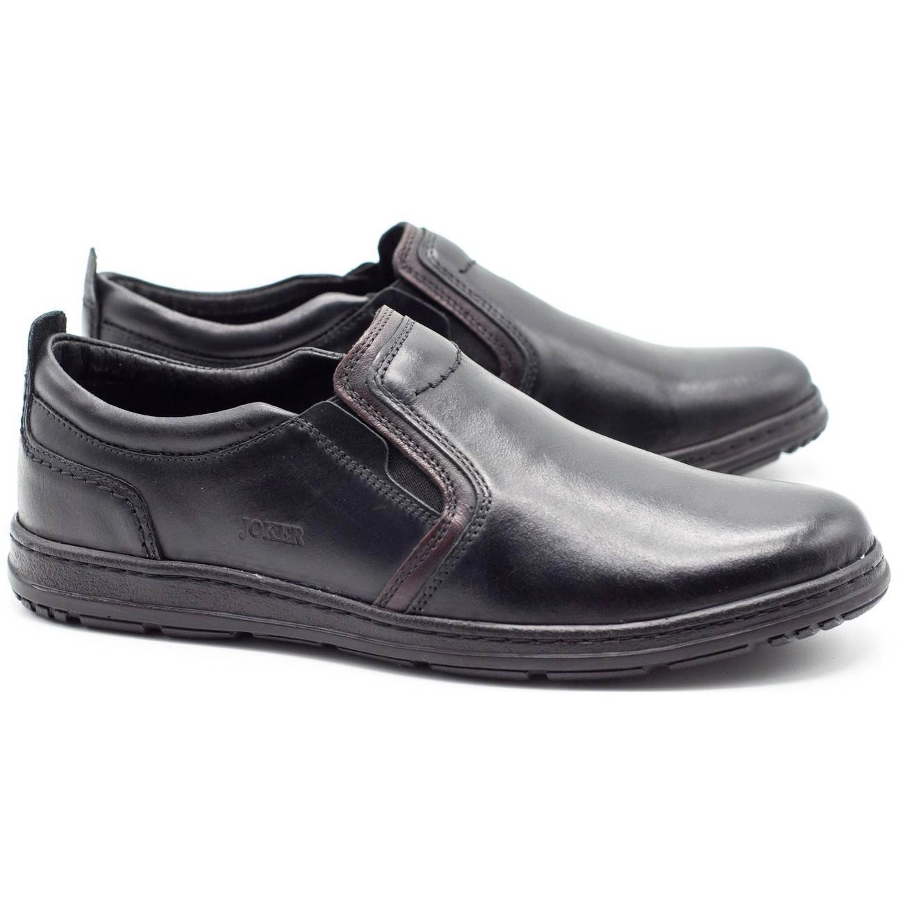 Joker Zapato sin cordones hombre piel 507J grano negro - KeeShoes