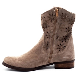 Olivier Cómodas botas caladas beige Janet 1
