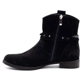 Olivier Botas de mujer negras aisladas con cadena Luna negro 1