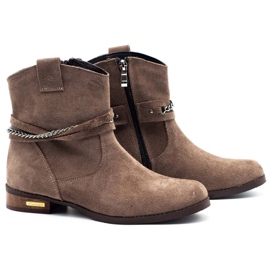 Olivier Botas térmicas de mujer con cadena Luna beige 2