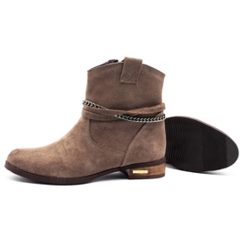 Olivier Botas térmicas de mujer con cadena Luna beige 3