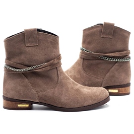 Olivier Botas térmicas de mujer con cadena Luna beige 5