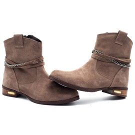 Olivier Botas térmicas de mujer con cadena Luna beige 6