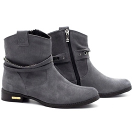 Olivier Botas de mujer aisladas con cadena Luna gris 2