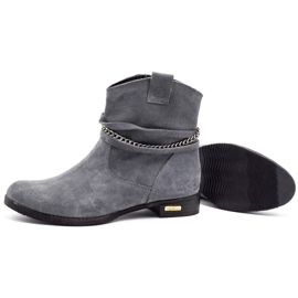 Olivier Botas de mujer aisladas con cadena Luna gris 3