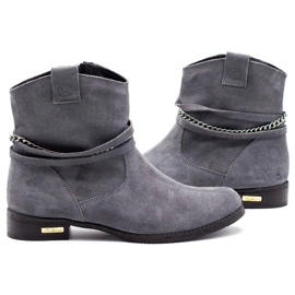 Olivier Botas de mujer aisladas con cadena Luna gris 5