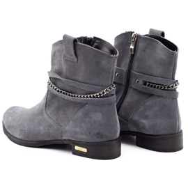 Olivier Botas de mujer aisladas con cadena Luna gris 6