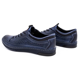 Polbut Zapatos de verano para hombre en piel K22 azul marino 7