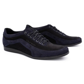 Polbut Zapato casual de hombre 2101P nobuk azul marino con negro 4