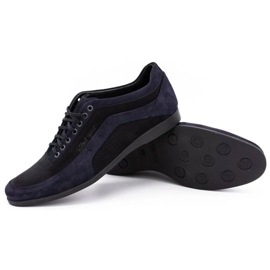 Polbut Zapato casual de hombre 2101P nobuk azul marino con negro 5