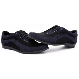 Polbut Zapato casual de hombre 2101P nobuk azul marino con negro 8