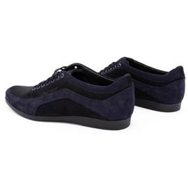Polbut Zapato casual de hombre 2101P nobuk azul marino con negro 1