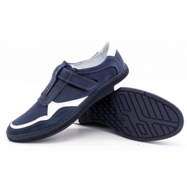 Polbut Zapato casual hombre piel 2102 azul marino con blanco 3