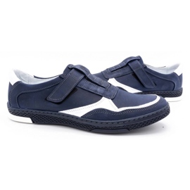 Polbut Zapato casual hombre piel 2102 azul marino con blanco 5