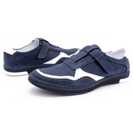 Polbut Zapato casual hombre piel 2102 azul marino con blanco 6
