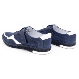 Polbut Zapato casual hombre piel 2102 azul marino con blanco 7
