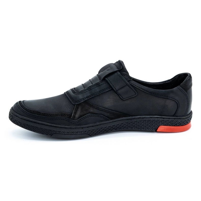 Polbut Zapato casual hombre piel 2102 negro con rojo 1