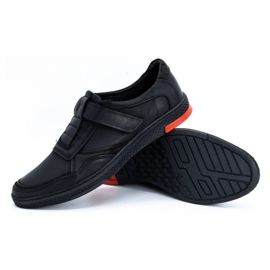 Polbut Zapato casual hombre piel 2102 negro con rojo 3