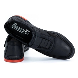 Polbut Zapato casual hombre piel 2102 negro con rojo 4