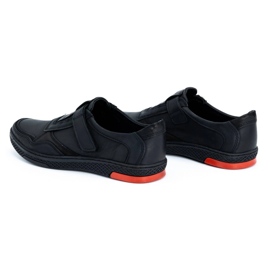Polbut Zapato casual hombre piel 2102 negro con rojo 7
