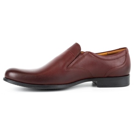 Kampol Zapatos formales sin cordones para hombre 343/17 burdeos rojo 1