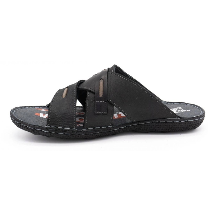 Kampol Zapatilla piel hombre 201/3 negro 1