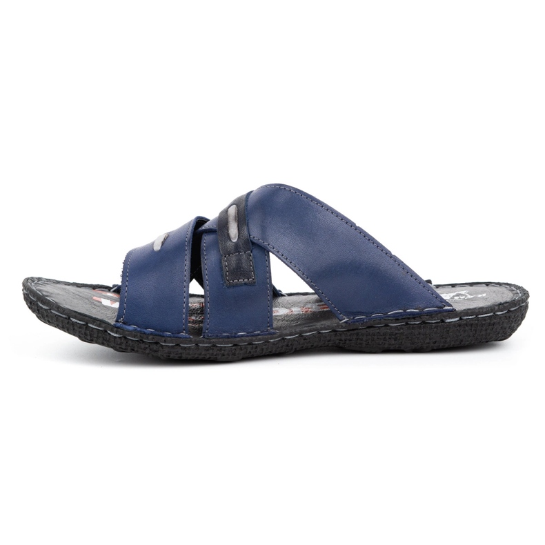 Kampol Zapatilla piel hombre 201/54 azul marino 1