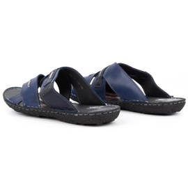 Kampol Zapatilla piel hombre 201/54 azul marino 8
