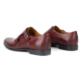 Kampol Zapatos monk formales para hombre 341/17 burdeos rojo 7