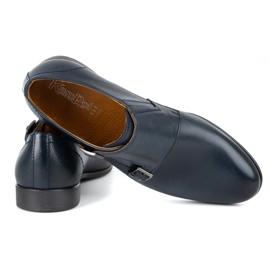 Kampol Zapatos monk formales para hombre 341/54 azul marino 5