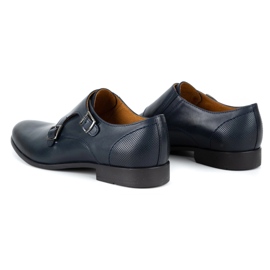 Kampol Zapatos monk formales para hombre 341/54 azul marino 7