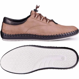 Kampol Zapatos casual hombre 337 / OL marrón beige 3