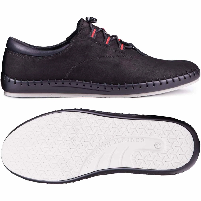 Kampol Zapatos casuales negros para hombre 337/61 1