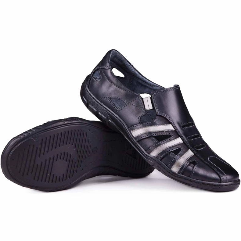 Kampol Zapatos de hombre calados para el verano 16/10 negro 1